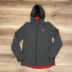 Nike USC Tech Dry fit Hoodie Team Player Mens Size Small Full zip Gray
